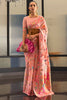 Pink Kashmiri Handloom Weaving Saree With Blouse