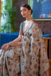 Pistachio Green Organza Shimmer Silk Saree