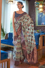 Baby Green Organza Shimmer Silk Saree