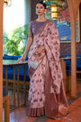 Baby Purple Organza Shimmer Silk Saree