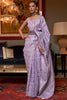 Purple Kashmiri Silk Saree With Handloom Weaving
