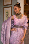 Light Purple Kashmiri Silk Saree With Handloom Weaving