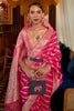 Pink Organza Silk Saree With Meenakari Weaving Work