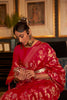 Red Handloom Silk Saree With Zari Weaving