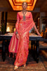 Peach Handloom Silk Saree with Zari Weaving