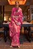 Pink Handloom Silk Saree With Zari Weaving