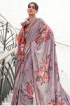 Grey Kalamkari Digital Printed Saree