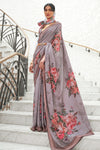 Grey Kalamkari Digital Printed Saree