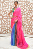 Pink & Blue Kalamkari Digital Printed Saree