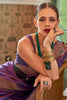 Violet Organza Silk Saree With Beautiful Pallu