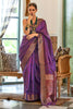 Violet Organza Silk Saree With Beautiful Pallu