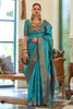 Shaded Sky Blue Organza Silk Saree With Beautiful Pallu