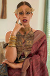 Shaded Maroon Organza Silk Saree With Beautiful Pallu