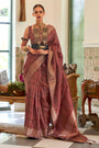 Shaded Maroon Organza Silk Saree With Beautiful Pallu