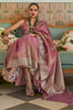 Purple Satin Tissue Nylon Handloom Weaving Saree