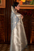 Gray Tessar Silk Saree With Handloom Weaving