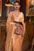 Orange Tessar Silk Saree With Handloom Weaving