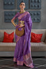 Lavender Silk Saree With Handloom Weaving Work