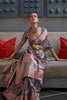 Gray Silk Saree With Handloom Weaving Work