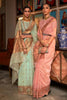 Stylish Blush Pink Colour Handloom Zari Weaving Saree