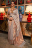 Latest Grey Colour Handloom Zari Weaving Saree
