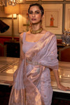 Latest Purple Colour Handloom Zari Weaving Saree