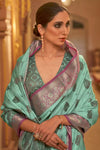 Beautiful Sea Green Pure Silk Saree With Weaving