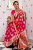 Beautiful Pink Pure Satin Saree With Weaving