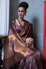 Stylish Purple Colour Handloom Zari Weaving Saree