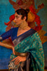 Rama Blue Silk Handloom Weaving Saree