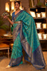 Rama Blue Silk Handloom Weaving Saree