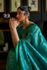 Firozi Silk Handloom Weaving Saree