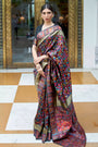Latest Black Colour Kashmiri Handloom Weaving Saree With Blouse