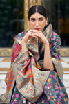 Latest Steel Grey Colour Kashmiri Handloom Weaving Saree With Blouse