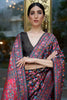Stylish Black Kashmiri Handloom Weaving Saree With Blouse