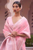 Blush Pink Linen Saree With Zari Weaving