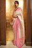 Latest White Colour Handloom Zari Weaving Saree