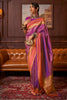 Latest Magenta Colour Handloom Zari Weaving Saree