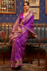 Latest Purple Colour Pure Satin Weaving Silk Saree