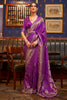 Latest Purple Colour Pure Satin Weaving Silk Saree