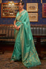 Latest Teal Green Colour Pure Satin Weaving Silk Saree