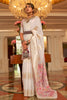White Kashmiri Silk Saree With Zari Weaving
