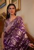 Purple Organza Handloom Saree With Zari Weaving