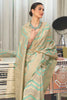 Mint Green Handloom Lehariya Organza With Zari Weaving