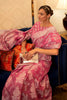 Pink Colour Chikankari Lucknowi Saree With Weaving Work