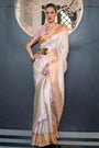 Off White Silk Handloom Weaving Saree