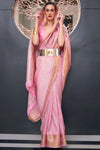 Pink Silk Handloom Weaving Saree