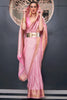 Pink Silk Handloom Weaving Saree