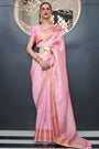 Pink Silk Handloom Weaving Saree