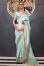 Light Sky Blue Silk Handloom Weaving Saree